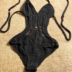 NWOT crochet one piece black Size S fashion Nova